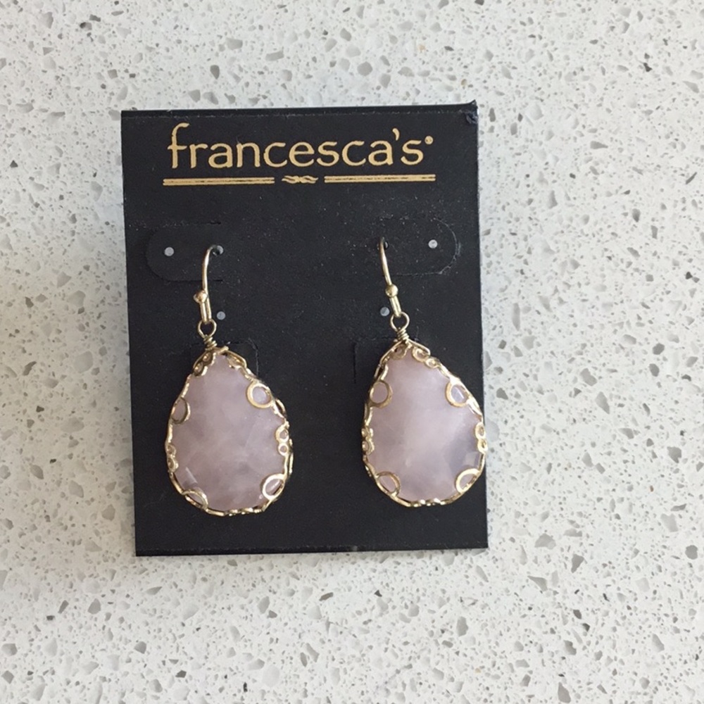Pink quartz earrings